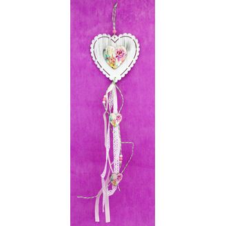 ZÁVĚS SRDCE 12,5x50cm*BÍLÁ