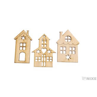 DOMEČEK XD 6cm 18ks*PŘÍRODNÍ