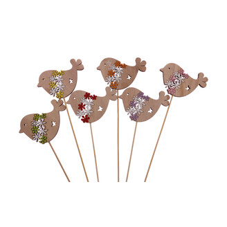 ZÁPICH PTÁČEK 09x06x26cm 6ks*MIX BAREV